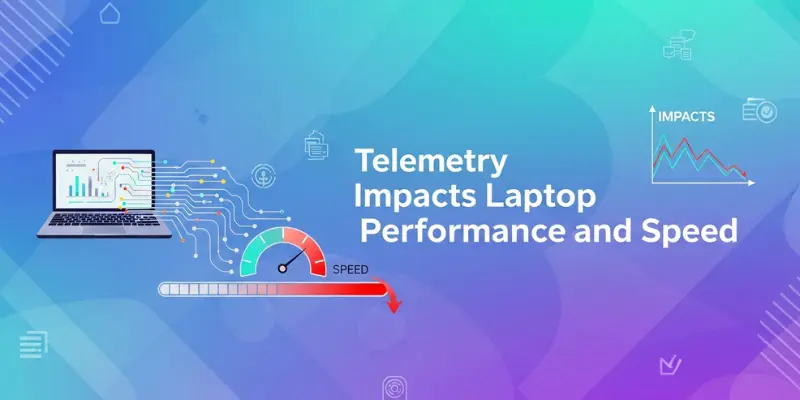 How telemetry impacts laptop performance and speed with data monitoring and system analysis.